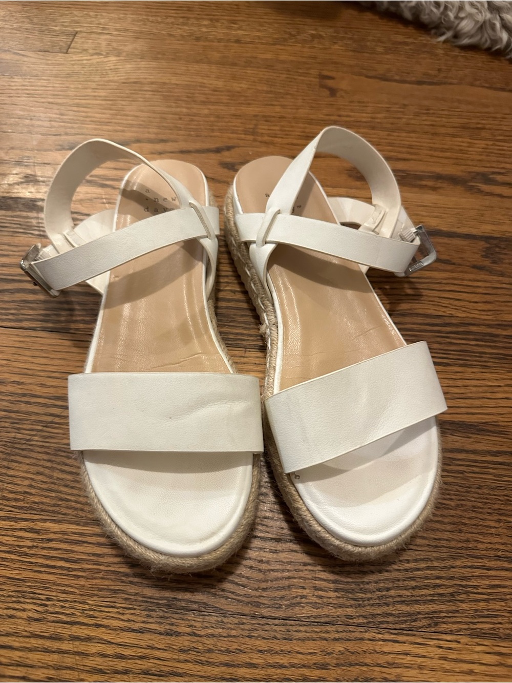 A New Day White Espadrille Slingback Sandals